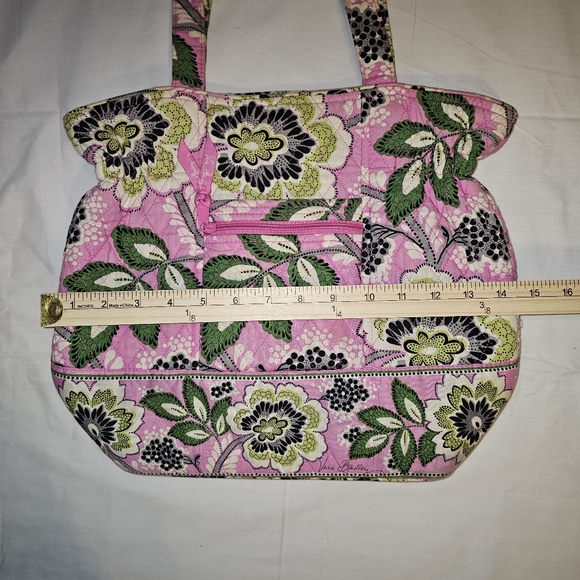 Vera Bradley Priscilla Pink Purse Shoulder Tote Bag Handbag Floral Pics Of Flaw - Picture 6 of 16